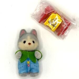 Calico Critters/Sylvanian Family Husky, Baby Puppy Dog, w/Accessories - New